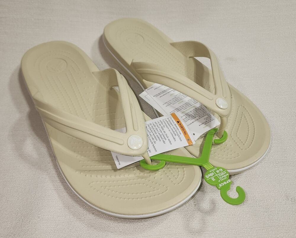 Crocs cream Sandals men's size 10 women size 12 NWT